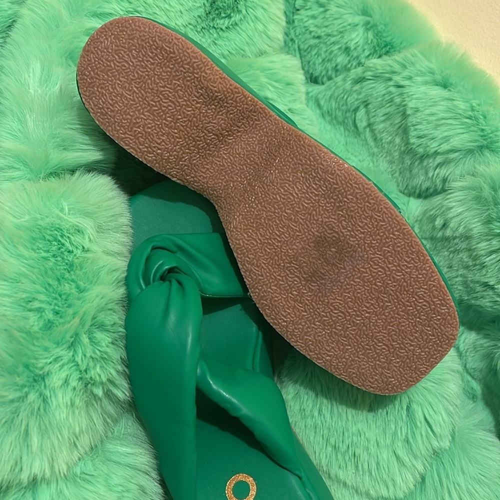 EGO WEEGO TWISTED EXTREME WEDGE OPEN TOE SHOE HEEL SANDAL GREEN US 9 UK 7 SPRING - Picture 6 of 6